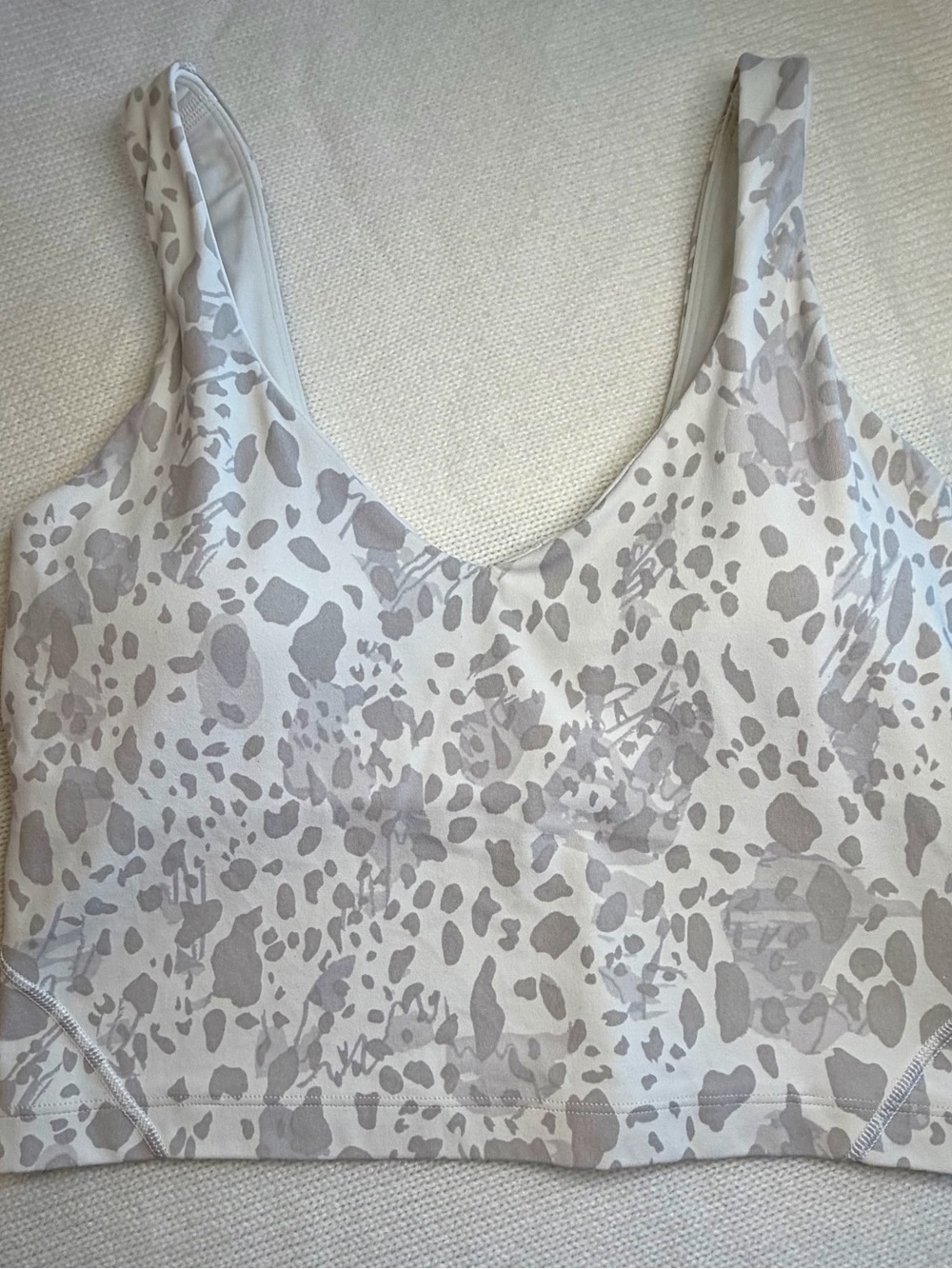 Lululemon Align Crop Tank in White Cheetah Print Size 6